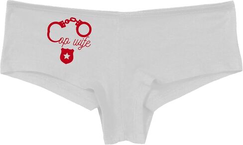 Knaughty Knickers Cop Wife - Cute Handcuffs - LEO Love White Boyshort Panties Adult Flirty Fun in Saudi Arabia