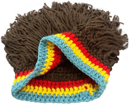 Funny Knitted Hat Reggae Knit Beard Beanies Hats Rasta Dreadlocks Crocheted Wig Hats in Saudi Arabia