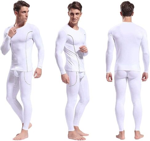 Mendove Men's Lightweight Thermal Underwear Set Long Sleeve Top and Pants in Saudi Arabia