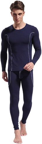 Mendove Men's Lightweight Thermal Underwear Set Long Sleeve Top and Pants in Saudi Arabia