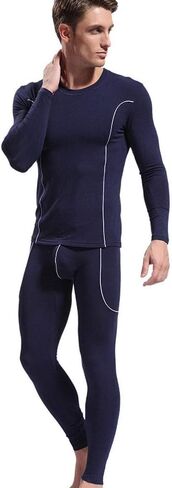 Mendove Men's Lightweight Thermal Underwear Set Long Sleeve Top and Pants in Saudi Arabia