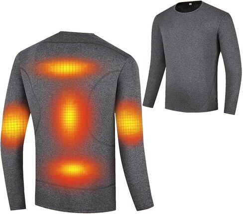 Winter Heated Electric Heated Tops for Women, Men's Warm Long Sleeve Shirts with USB Charging, No Batteries(Male Gray,L/Large) in Saudi Arabia