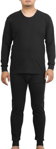 Men's 100% pure cotton underwear set long johns and a top base layer thermal underwear 150 kilograms in Saudi Arabia