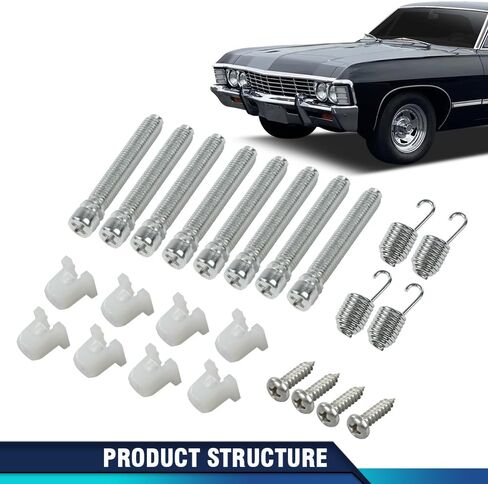 PIT66 Meadlight Abjusters Kit 1-1/2 "Springs 8pcs متوافق مع Chevy Impala ، Biscayne & Belair 1962-1967 in Kuwait