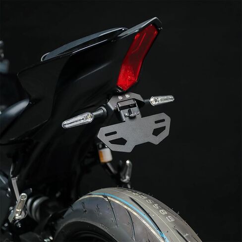 ل yzf r7 tail plate ordery حامل ث/LED Fender Eliminator مجموعات نوبات ل yamaha yzf-r7 mt-07 fz-07 2021-2024 ، قوس لوحة الترخيص الخلفية مع الأضواء ودوران الثقوب التثبيت إشارة (أسود) in Saudi Arabia