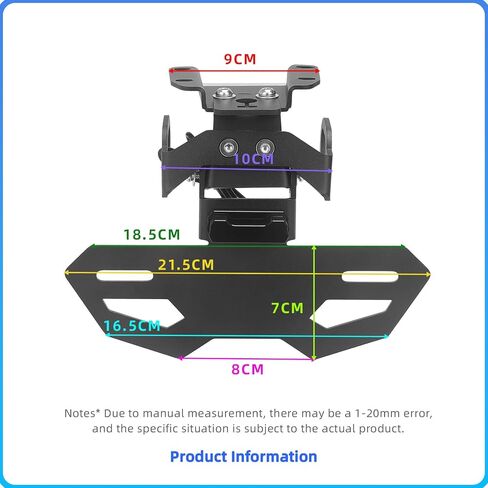 ل yzf r7 tail plate ordery حامل ث/LED Fender Eliminator مجموعات نوبات ل yamaha yzf-r7 mt-07 fz-07 2021-2024 ، قوس لوحة الترخيص الخلفية مع الأضواء ودوران الثقوب التثبيت إشارة (أسود) in Saudi Arabia