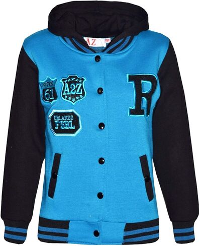 Baseball R Fashion NYC/FOX Varsity Jacket - B.B Fox Turquoise & Black 9-10 in Saudi Arabia