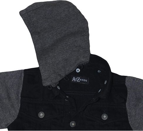 Boys Denim Jacket Long Sleeves Fleece Comfortable Button Closure Hooded Jackets Coat For Every Party Age 2-14 in Saudi Arabia