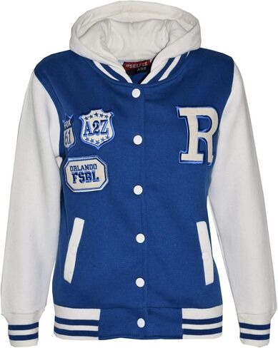 Kids Girls R Boys R Pashion Baseball Royal Blue Blued Gacket Hoodie 2-13y in Saudi Arabia