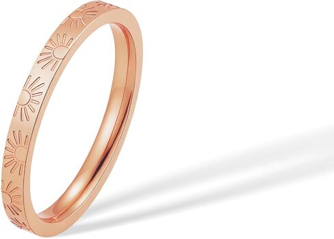 Sunshine Ring for Women Men, 2mm 18k Sun Engraved Gold Plated Titanium Stacking Ring You Are My Sunshine Statement Band Ring in Saudi Arabia