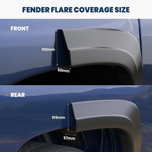 OE Factory Fender Flares Compatible for 2009-2018 Dodge Ram 1500/2019-2022 1500 Classic (Not for R/T, Rebel Models) Smooth Black Paintable Wheel Flare Front Rear 4PCS in Kuwait