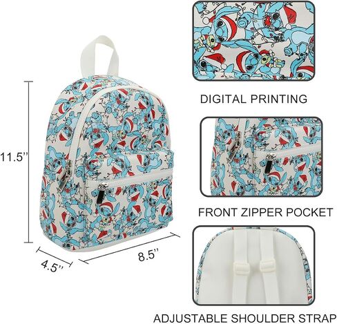 Bioworld Stitch Character Heads All-Over Print 10.6" White Mini Backpack in Saudi Arabia