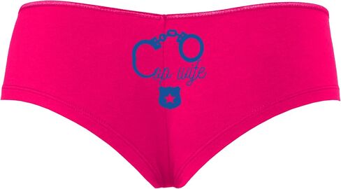 Knaughty Knickers Cop Wife - Cute Handcuffs - LEO Love Hot Pink Boyshort Panties With Adult Design in Kuwait
