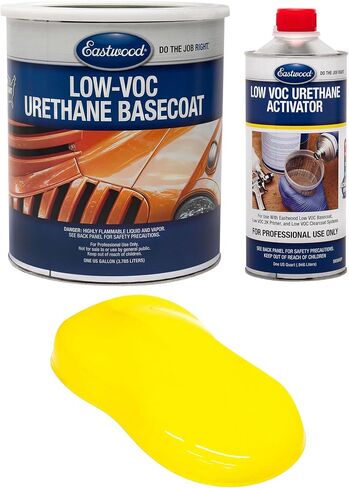 Eastwood 4:1 Daytona Yellow 2K Basecoat and Activator Automotive Spray Paint Kit Makes 5 Sprayable Quarts in Saudi Arabia