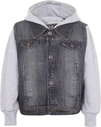Boys Denim Jacket Long Sleeves Fleece Comfortable Button Closure Hooded Jackets Coat For Every Party Age 2-14 in Saudi Arabia