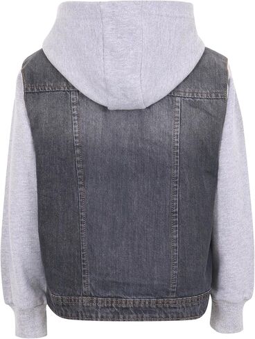 Boys Denim Jacket Long Sleeves Fleece Comfortable Button Closure Hooded Jackets Coat For Every Party Age 2-14 in Saudi Arabia
