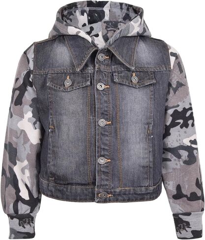 Boys Denim Jacket Long Sleeves Fleece Comfortable Button Closure Hooded Jackets Coat For Every Party Age 2-14 in Saudi Arabia