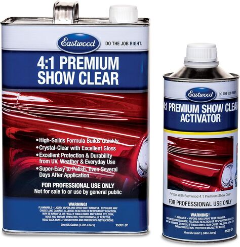 Eastwood 4:1 High Solids Urethane Automotive Spray Paint Premium Show Car Clear with Slow Activator in Saudi Arabia