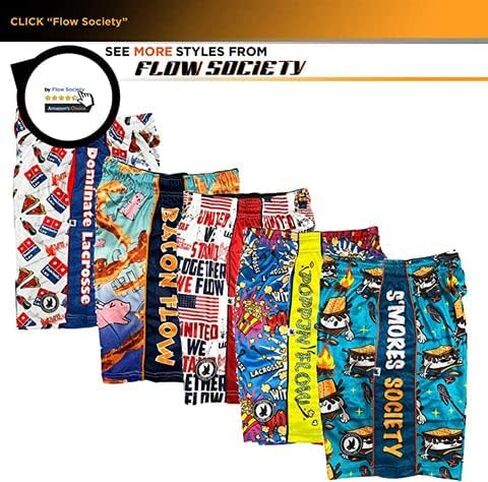 Flow Society Boys Angry Hockey Puck Attack Shorts - صالة رياضية - شورتات شبكية - شورتات رياضية - أزياء نشطة - شورتات منقوشة in Kuwait