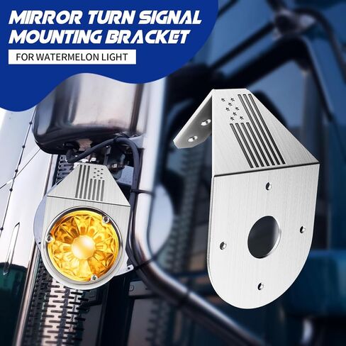 Watermelon Light Brackets - 2Pack Stainless Steel Watermelon Mirror Turn Signal Angled Bracket Holder Universal Kit for Watermelon Light Turn Signal (Lights not Included) in Kuwait