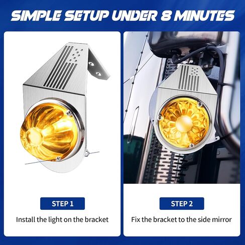 Watermelon Light Brackets - 2Pack Stainless Steel Watermelon Mirror Turn Signal Angled Bracket Holder Universal Kit for Watermelon Light Turn Signal (Lights not Included) in Kuwait