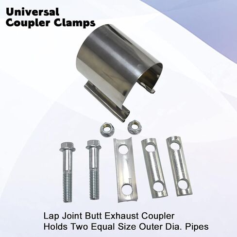 ID 2 Inch Butt Joint Exhaust Band Clamp-Stainless Steel Sleeve Coupler-fits OD 2" Exhaust Pipes Mufflers in Saudi Arabia