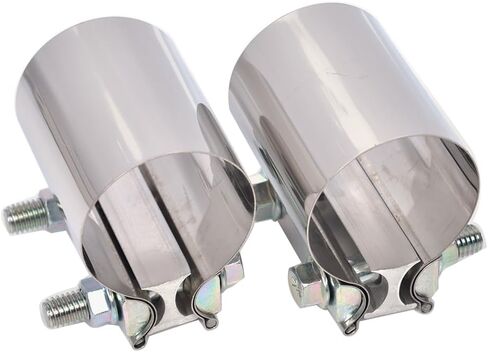 2.5 inch Exhaust Clamps, 2 1/2 Inch Exhaust Lap Joint Butt Clamps, T304 Stainless Steel Band Clamp w/High Grade Bolts(2 Pieces) in Saudi Arabia