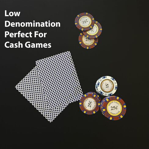 500 Piece Monte Carlo Low Denomination Poker Chip Set - 14g Heavy Clay Casino Grade Small Stakes Monte Carlo Poker Chips Small Denomination Cash Game Set in Saudi Arabia