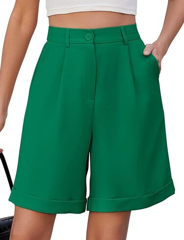 BBX Lephsnt Summer Bermuda Shorts for Women 2025 Trendy Elastic High Waisted Wide Leg Shorts Work Casual Dressy Shorts in Kuwait