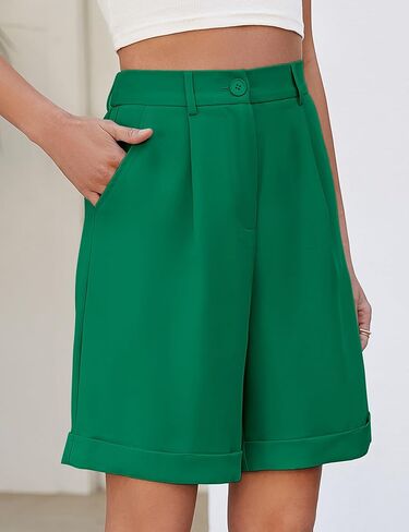 BBX Lephsnt Summer Bermuda Shorts for Women 2025 Trendy Elastic High Waisted Wide Leg Shorts Work Casual Dressy Shorts in Kuwait
