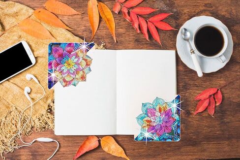 Diamond Art Painting Bookmarks,8Pcs DIY Cute Diamond Art Kits for Adults, Corner Bookmarks Small Crafts Kit for Women Book Lovers (Ocean) in Saudi Arabia