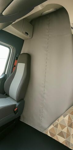 Truck Sleeper Privacy Curtains for Freightliner Cascadia 126 (2018-2025) - High Roof Bunk Interior Curtain-Faux Leather & Fleece (Green) in Saudi Arabia