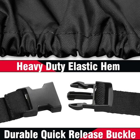 Fuprosico Outboard Motor Cover Waterproof Heavy Duty 900D Oxford with Cotton Lining Boat Motor Cover Fits 25-50 HP Outboard Engine,Black in Saudi Arabia