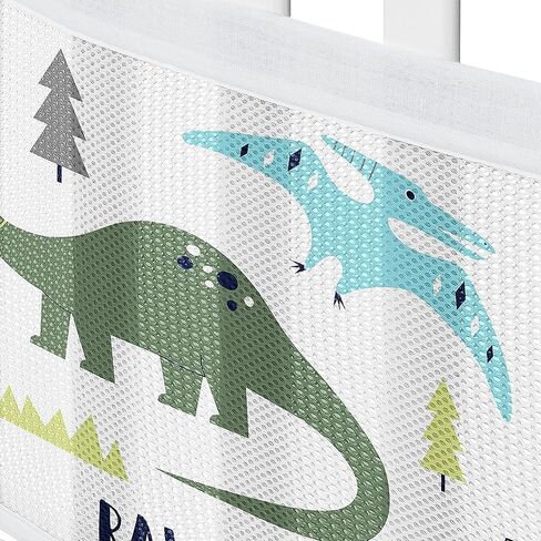 Sweet Jojo Designs + BreathableBaby Watercolor Dinosaur Dino Boy Breathable Mesh Crib Liner Baby and Infant Green Blue White Modern Dinosaurs Jurassic Nature Animal Mustard Yellow Orange in Saudi Arabia