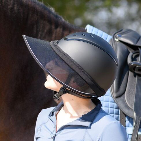 Schneiders Riding Horse Riding Helmet Visor | Sleek Sun Protection for English Helmets | Blocks 94% UV Rays | Anti-Slip, Windproof Fit | Lightweight & Durable | Color Black/Silver | Size One Size in Saudi Arabia