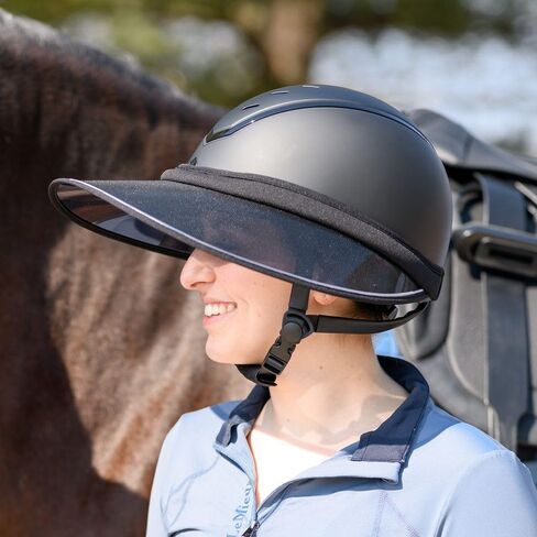 Schneiders Riding Horse Riding Helmet Visor | Sleek Sun Protection for English Helmets | Blocks 94% UV Rays | Anti-Slip, Windproof Fit | Lightweight & Durable | Color Black/Silver | Size One Size in Saudi Arabia