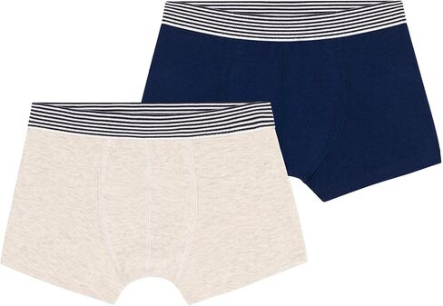 Petit Bateau BOYS' PLAIN COTTON AND ELASTANE BOXER SHORTS - 2-PACK SIZES 2-12 YEARS in Kuwait