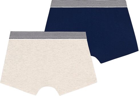 Petit Bateau BOYS' PLAIN COTTON AND ELASTANE BOXER SHORTS - 2-PACK SIZES 2-12 YEARS in Kuwait