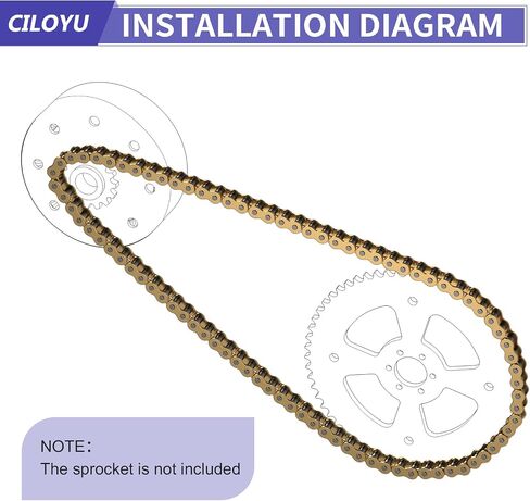 #35 Go Kart Chain 3 Feet 95 Links Replacement for Go Kart Cart Mini Bike Dirt Bike Motorcycle Powersports Parts Accessories with 35 Chain Breaker 5 Master Link in Saudi Arabia