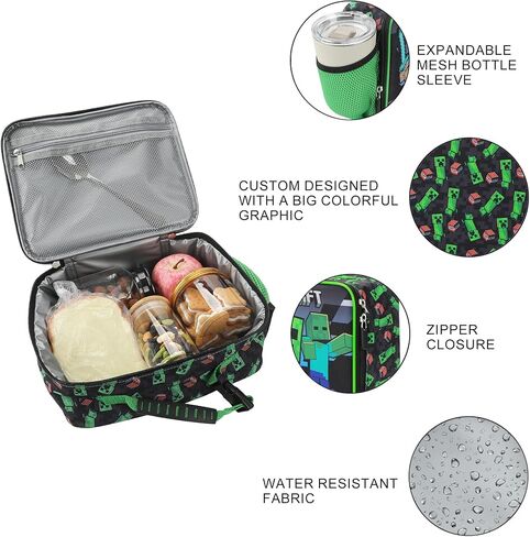 Bioworld Minecraft Creepers and Block Characters Insulated Lunch Kit in Saudi Arabia