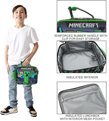 Bioworld Minecraft Creepers and Block Characters Insulated Lunch Kit in Saudi Arabia