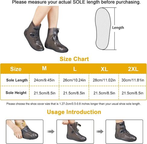 GARGOYLE BELLS Waterproof Rain Cover Boot Non-Slip Shoe Covers Silicon Reusable Rain Boots for Men Women in Saudi Arabia
