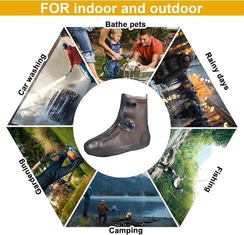 GARGOYLE BELLS Waterproof Rain Cover Boot Non-Slip Shoe Covers Silicon Reusable Rain Boots for Men Women in Saudi Arabia
