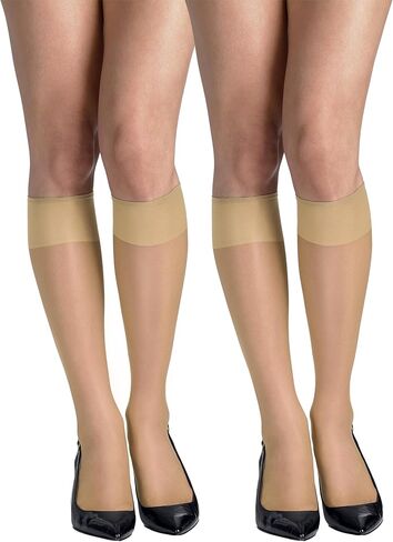 Hanes Women's Silk Reflections Toe Silky Sheer Knee-High Stockings in Kuwait