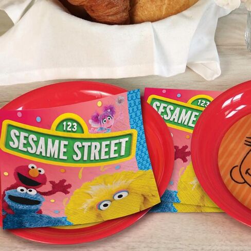 مناديل مشروبات يومية متعددة الألوان من Sesame Street (5 بوصة × 5 بوصة) عبوة مكونة من 16 قطعة - تصميم رائع ونابض بالحياة، مناديل ورقية ناعمة وماصة - مثالية للحفلات والمناسبات ذات الطابع الخاص in Saudi Arabia