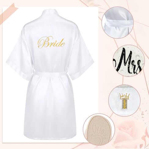 Berlune 14 PCS Bride Gifts مجموعات مربع تشمل أردية الساتان القصيرة القماشية القماشية. in Saudi Arabia