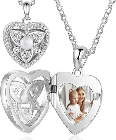 Nobelook Personalized Love Heart Locket Necklace That Holds 4 Photos Customizable Pendant Charms For Women Gold Plated Vintage Necklace for Mother Girls Christmas Birthday Gift Chain Length 31.49" Adjustable in Saudi Arabia