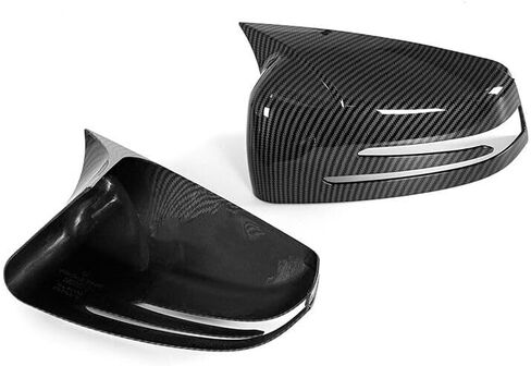 Carbon Fiber Horn Mirror Cover Cap Fit for Merceddes Beenz Beenz W204 W176 W212 CLA250 1994-2020 Passenger + Driver side in Saudi Arabia