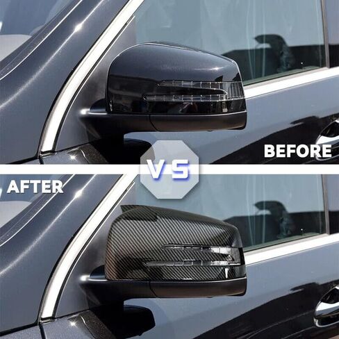 Carbon Fiber Horn Mirror Cover Cap Fit for Merceddes Beenz Beenz W204 W176 W212 CLA250 1994-2020 Passenger + Driver side in Saudi Arabia