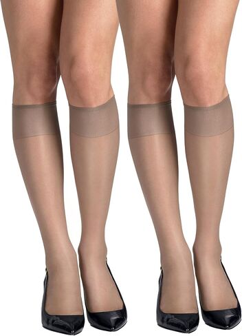 Hanes Women's Silk Reflections Toe Silky Sheer Knee-High Stockings in Kuwait